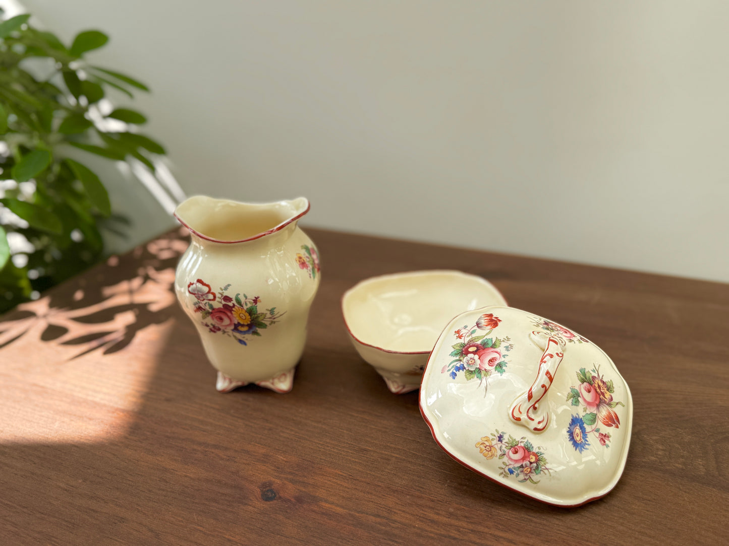 Antique, Victorian Lidded Soap Dish & Toothbrush Holder Set by Coalport