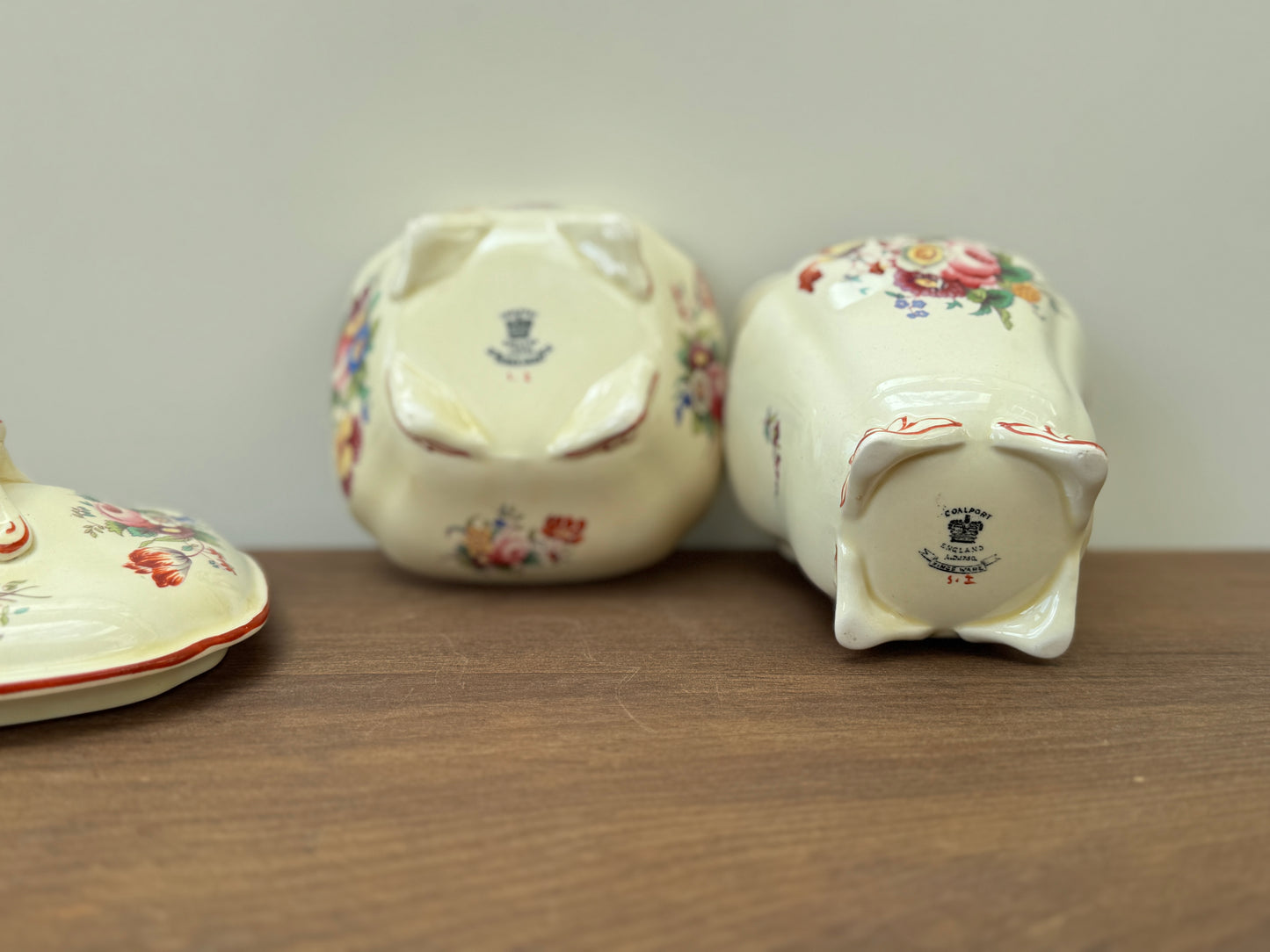 Antique, Victorian Lidded Soap Dish & Toothbrush Holder Set by Coalport
