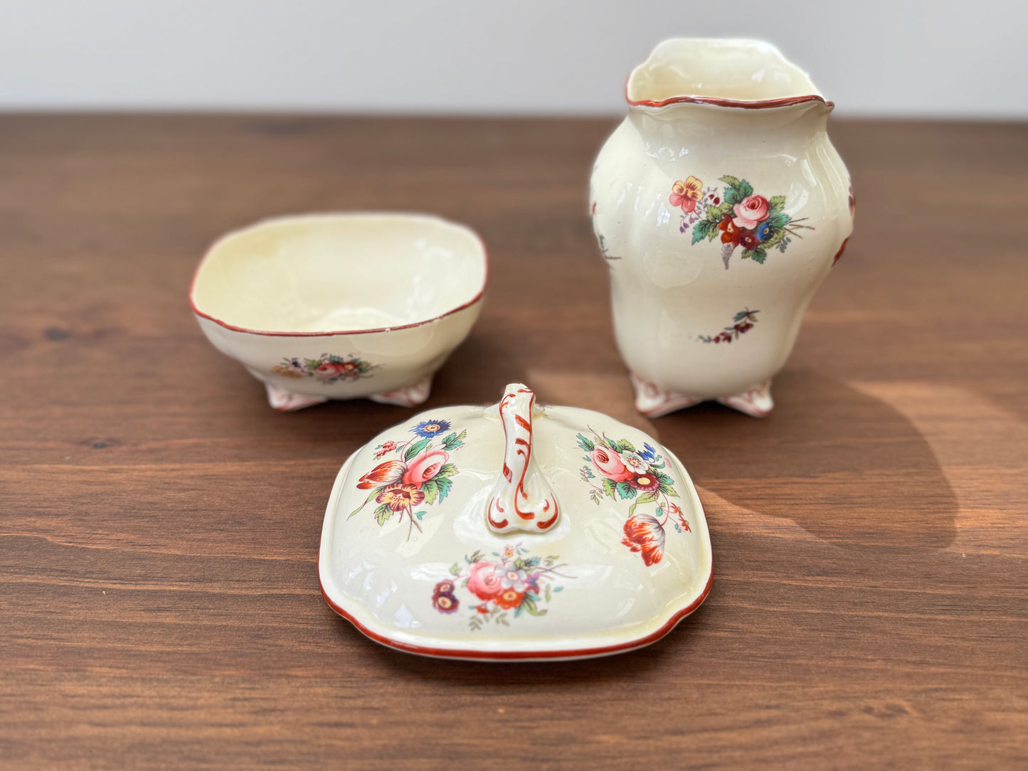 Antique, Victorian Lidded Soap Dish & Toothbrush Holder Set by Coalport