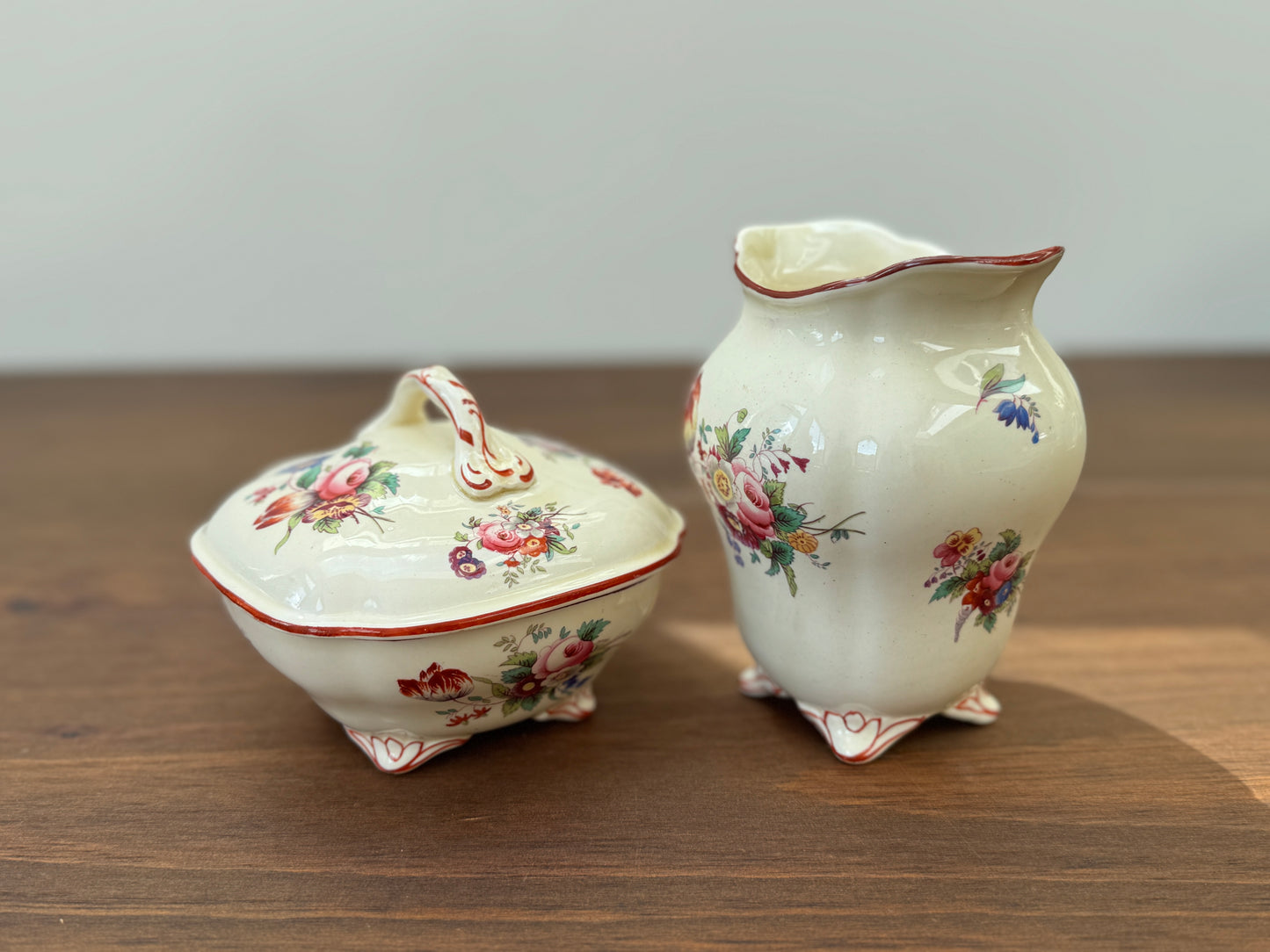 Antique, Victorian Lidded Soap Dish & Toothbrush Holder Set by Coalport