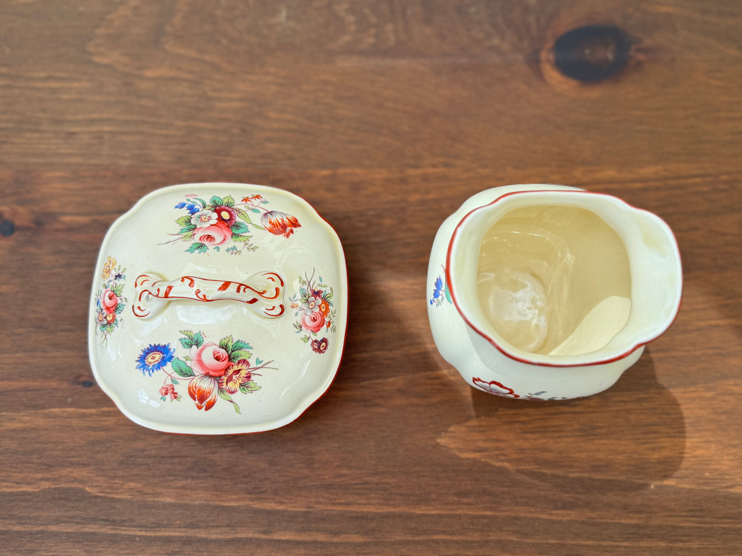 Antique, Victorian Lidded Soap Dish & Toothbrush Holder Set by Coalport