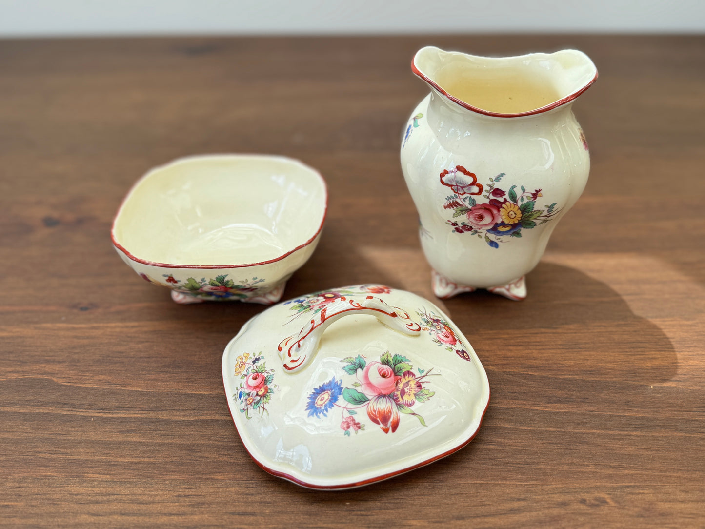 Antique, Victorian Lidded Soap Dish & Toothbrush Holder Set by Coalport