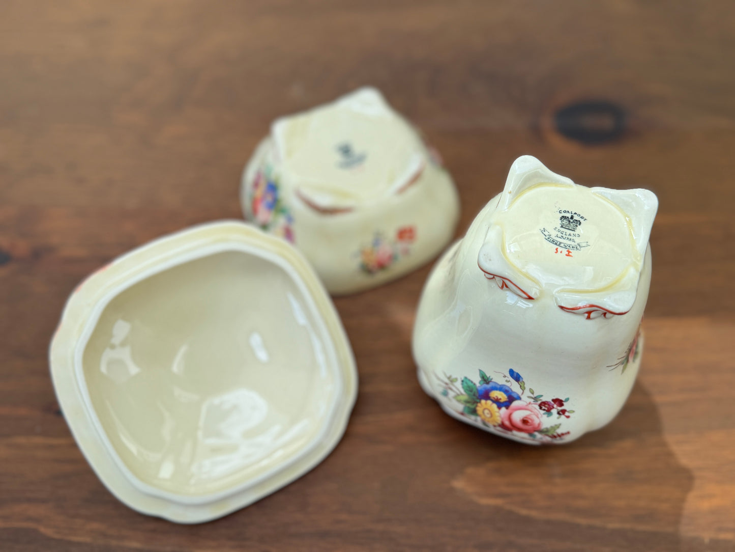 Antique, Victorian Lidded Soap Dish & Toothbrush Holder Set by Coalport