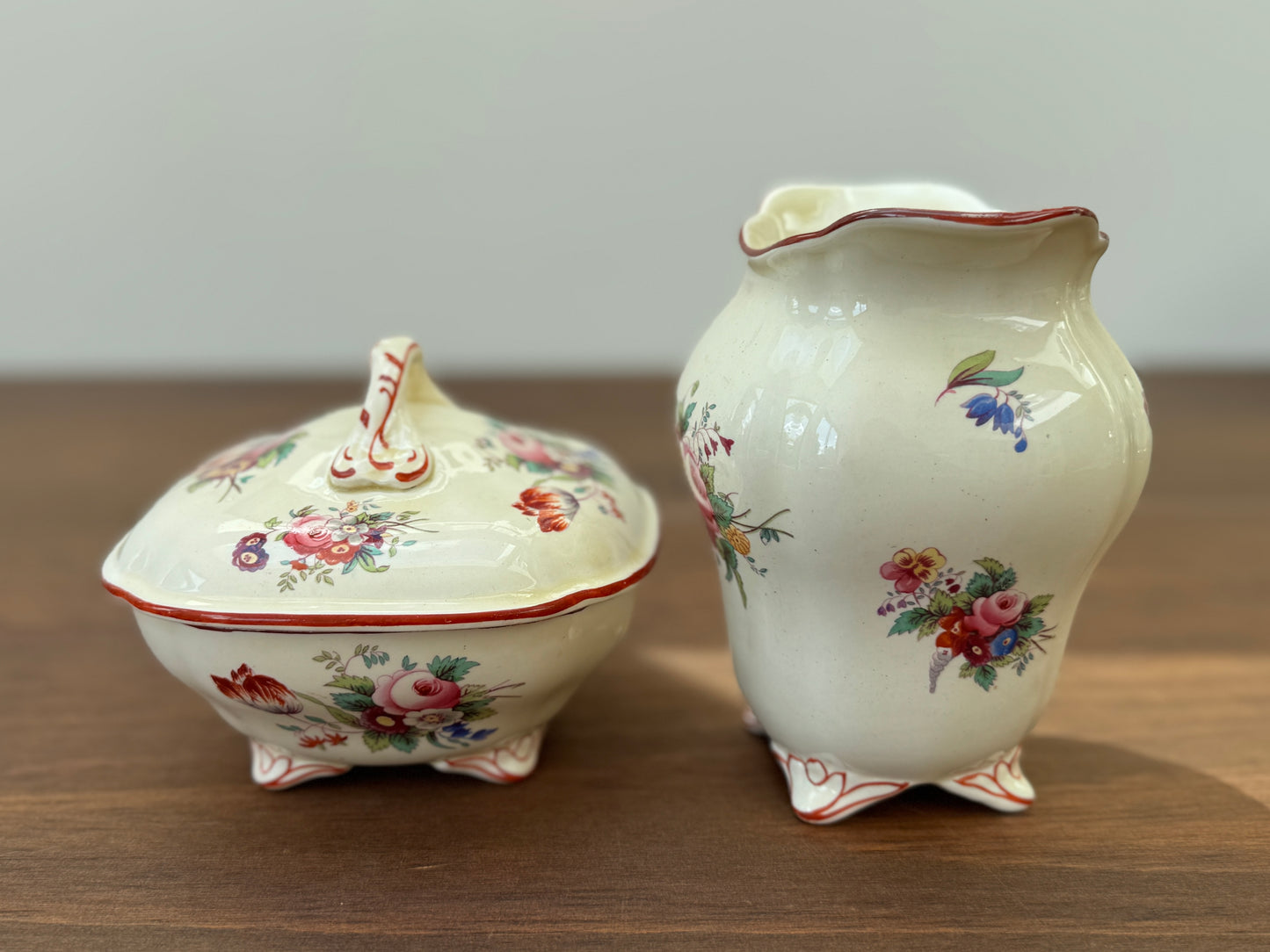 Antique, Victorian Lidded Soap Dish & Toothbrush Holder Set by Coalport