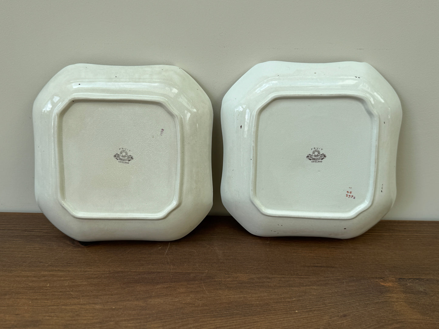 Pair of Antique Wheldon Ware Square Serving Bowls by F. Winkle & Co Ltd – c.1911 to 1925