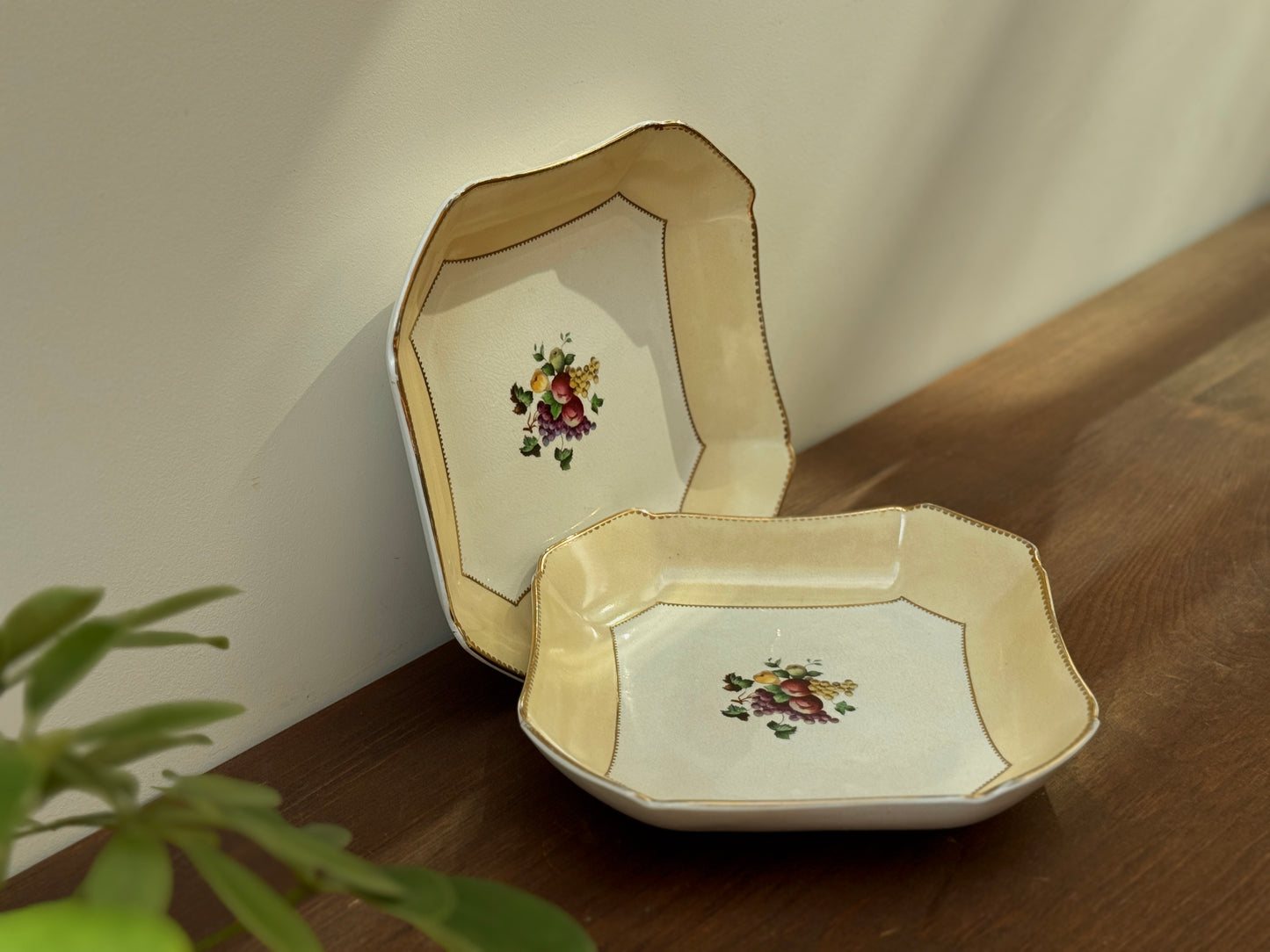 Pair of Antique Wheldon Ware Square Serving Bowls by F. Winkle & Co Ltd – c.1911 to 1925