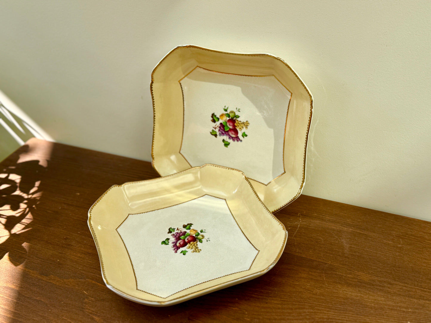 Pair of Antique Wheldon Ware Square Serving Bowls by F. Winkle & Co Ltd – c.1911 to 1925