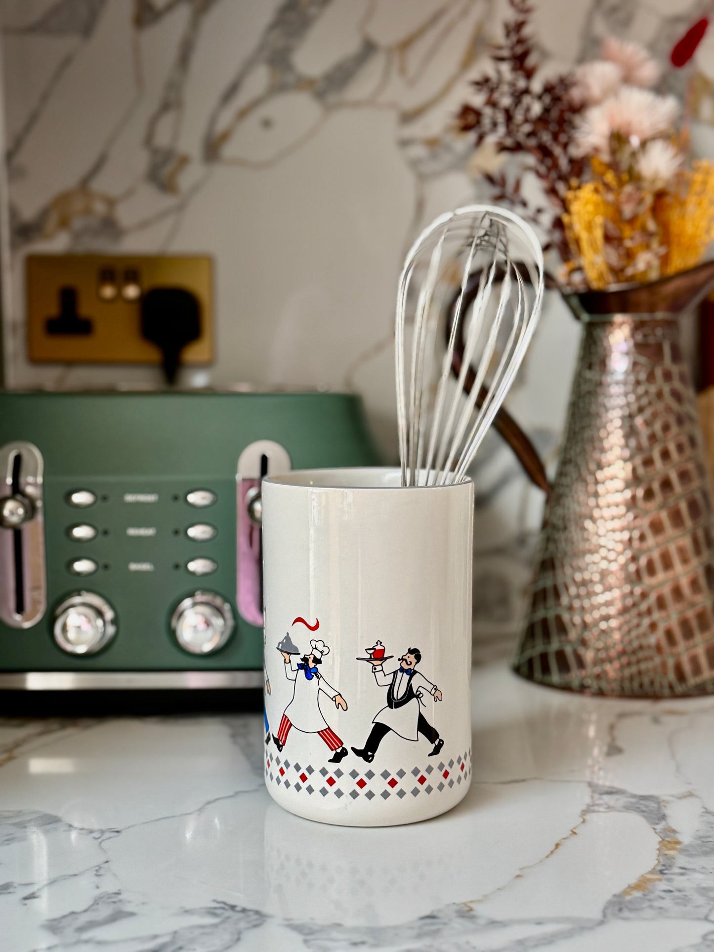 BHS Bon Appétit Ceramic Utensil Pot | Made in Britain | Retro Kitchenware