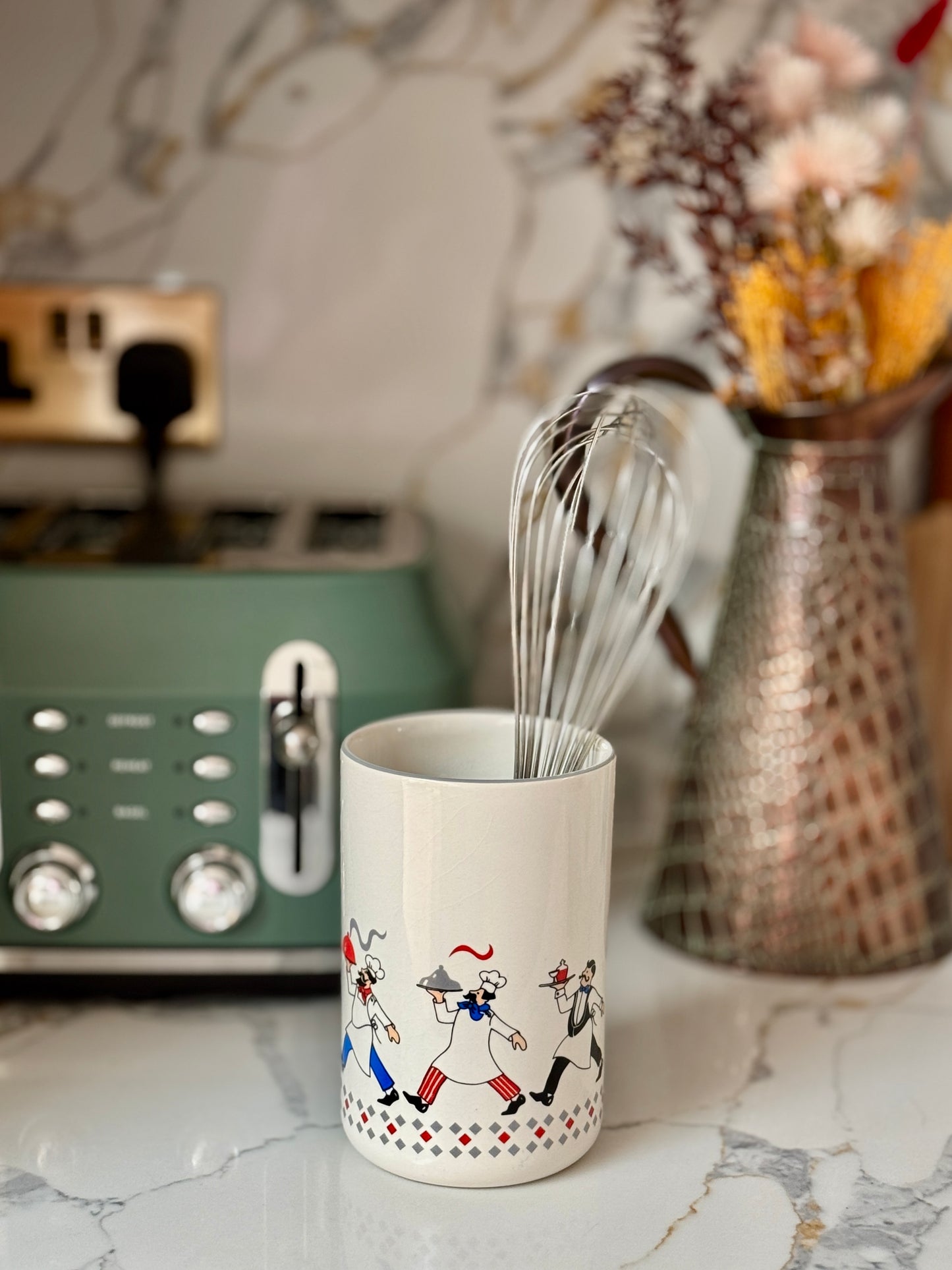 BHS Bon Appétit Ceramic Utensil Pot | Made in Britain | Retro Kitchenware