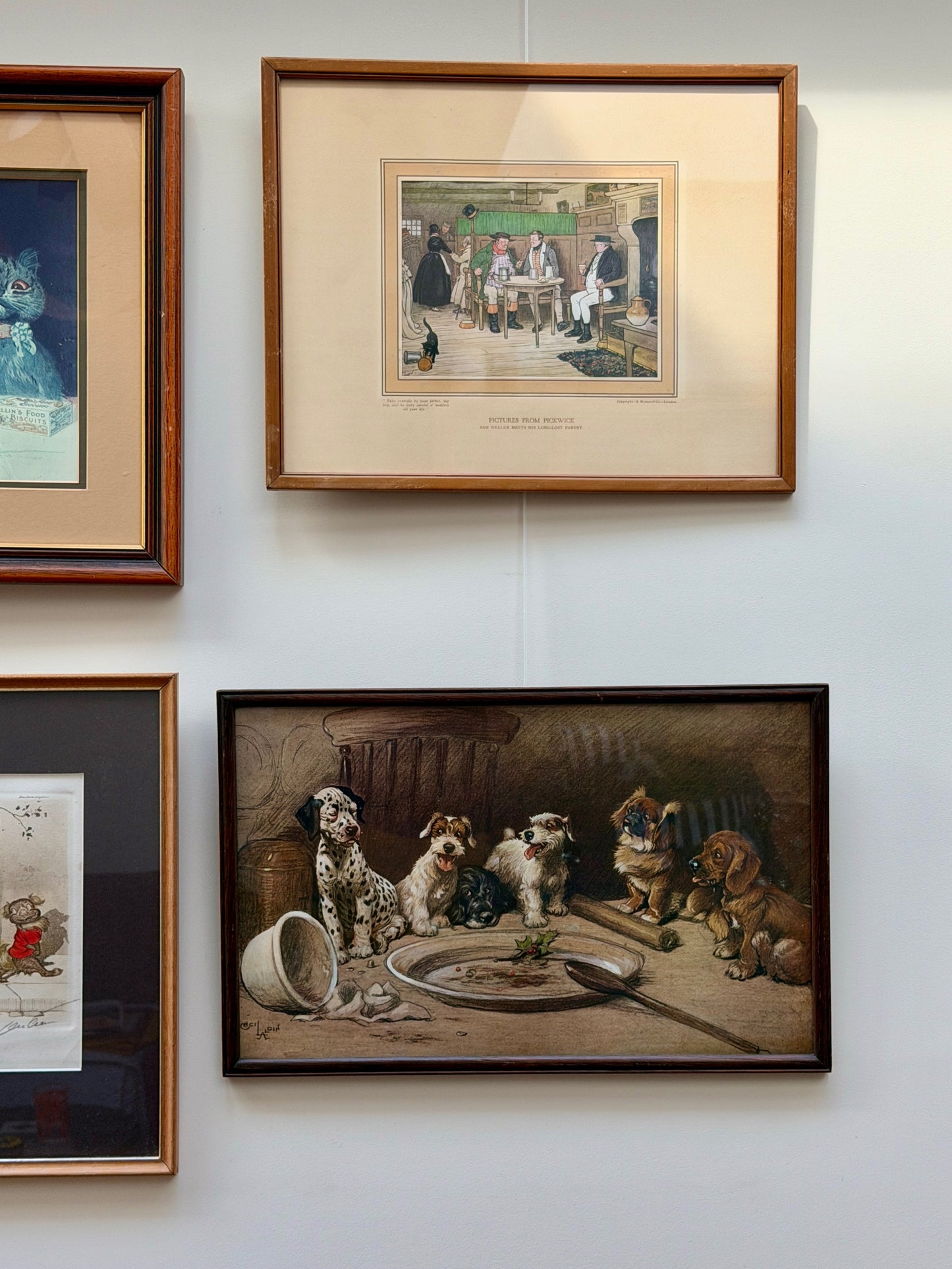 Cecil Aldin Framed Dog Print "What Became of the Plum Pudding?" | Vintage Dog Wall Art