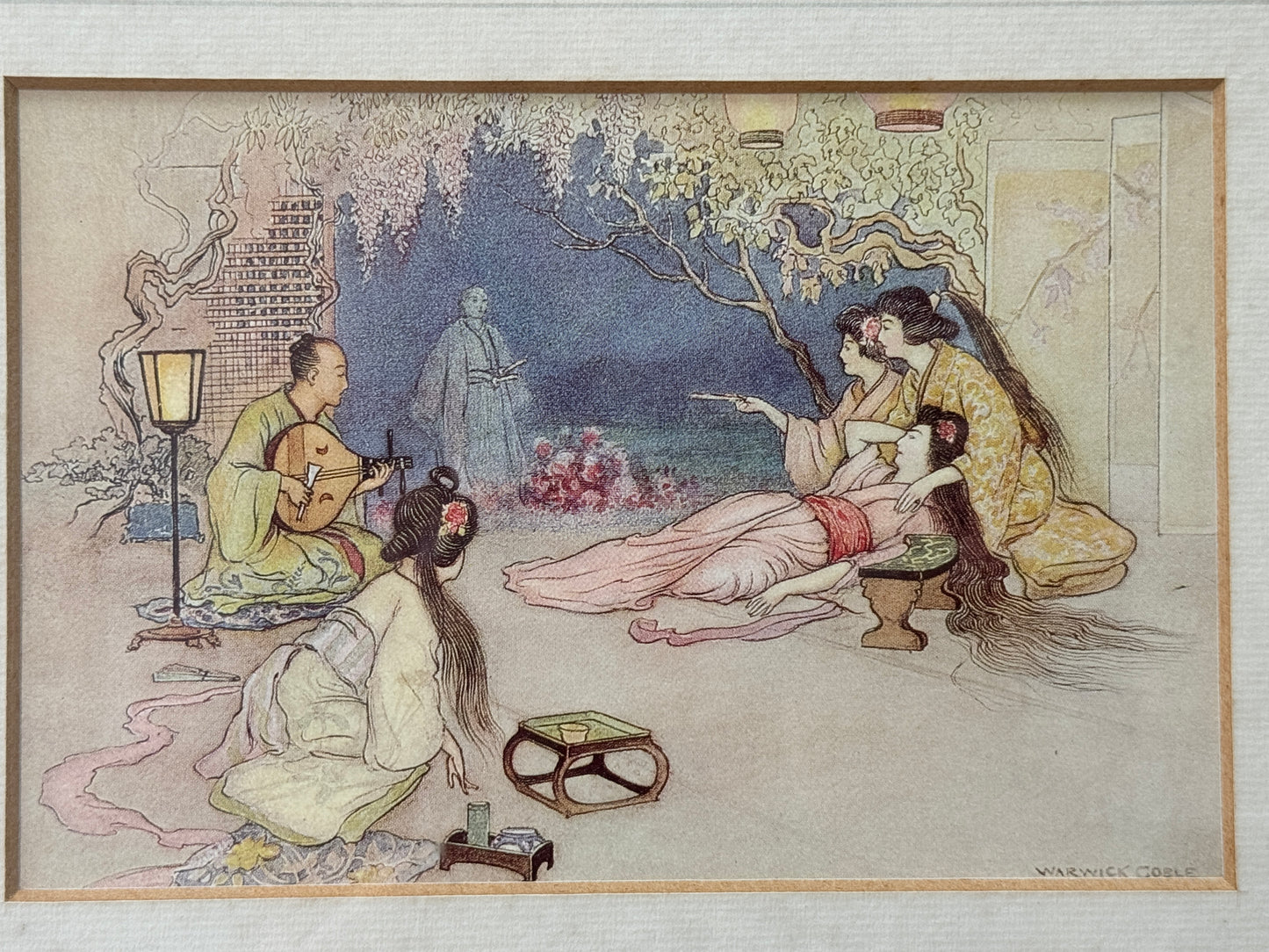 Framed Illustration of Flower of the Peony by Warwick Goble, Limited Edition of 1500 (C.1995)
