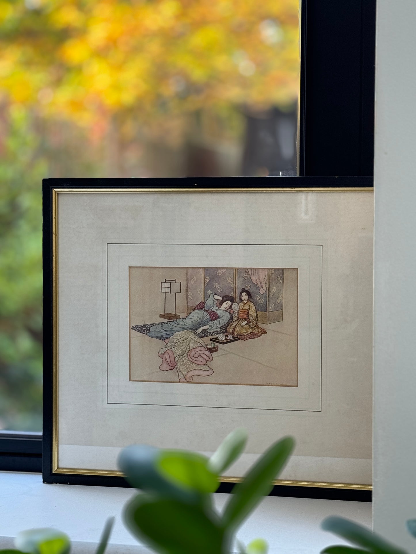ウォーリック・ゴーブル作「松山鏡(1910)」額装イラスト|限定販売・C.1995年