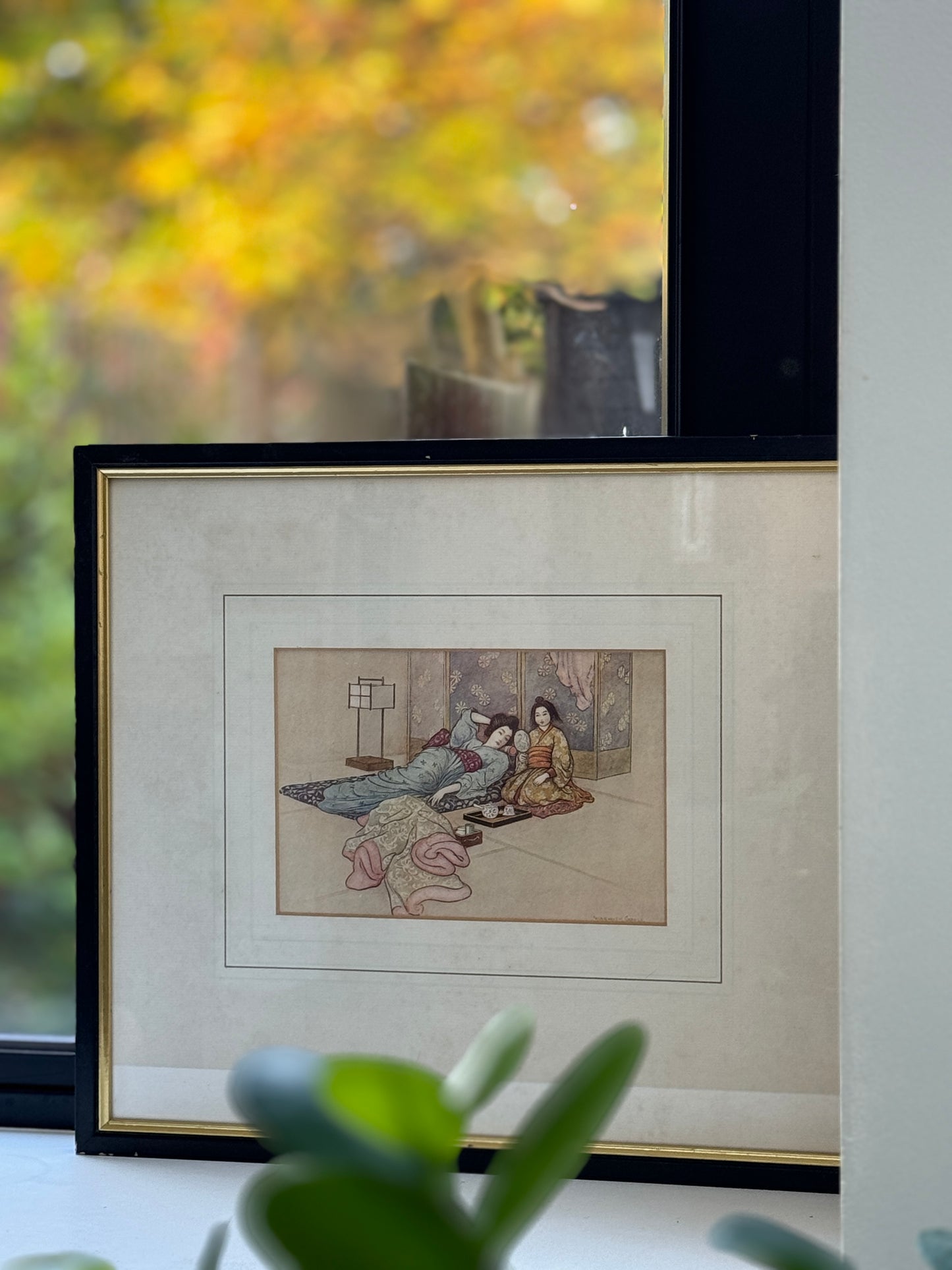 ウォーリック・ゴーブル作「松山鏡(1910)」額装イラスト|限定販売・C.1995年