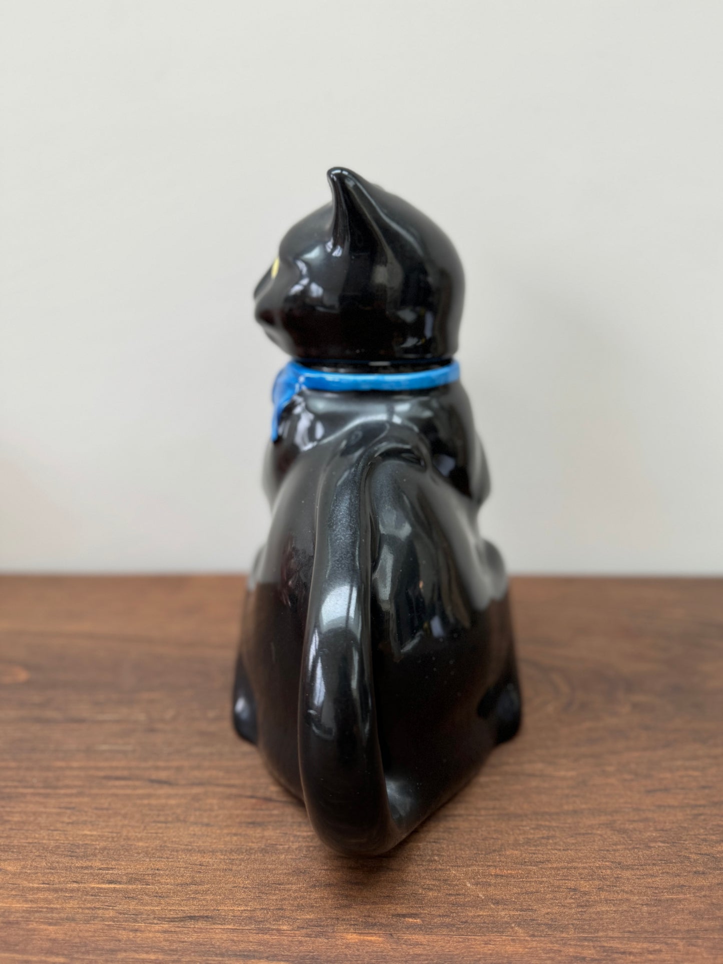 Pussyfoot Black Cat Teapot by Wood and Sons, circa 1920s, Staffordshire, England