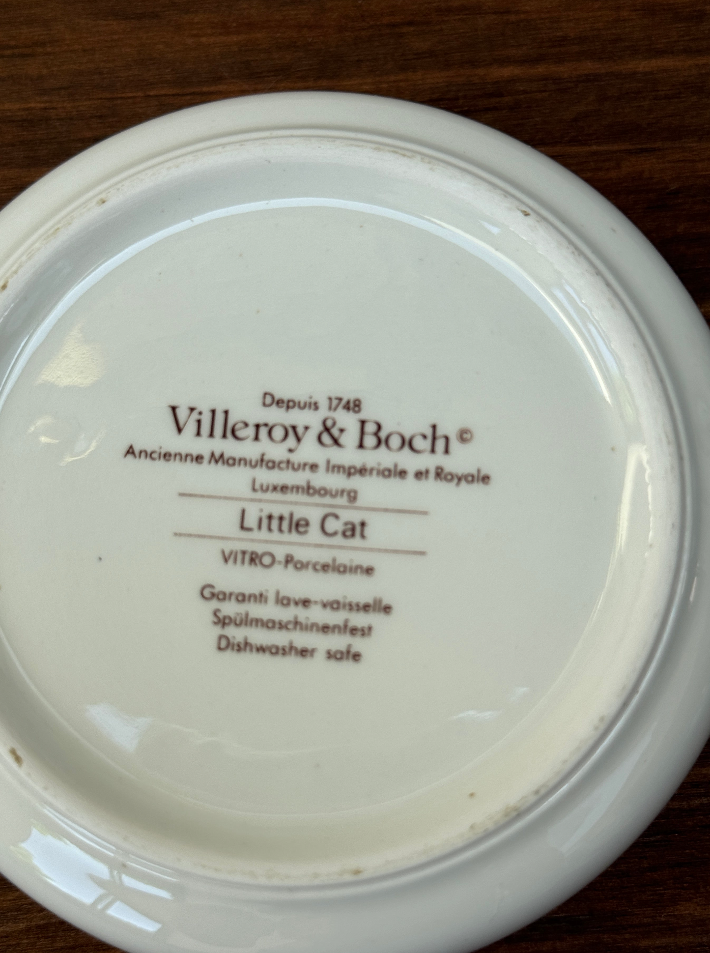 Vintage Villeroy & Boch ‘Little Cat’ Round Porcelain Trinket Box with Lid - C.1970s