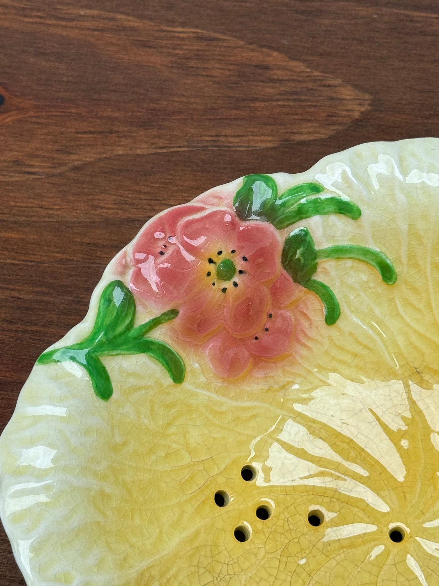 Falcon Ware Hand-Painted Draining Bowl & Plate, c.1940s