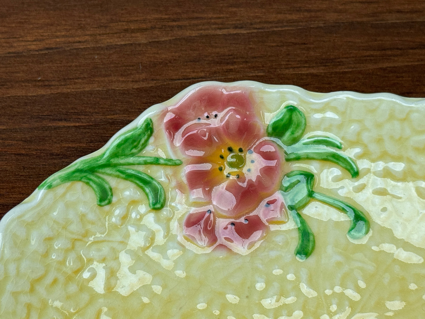 Falcon Ware Hand-Painted Draining Bowl & Plate, c.1940s