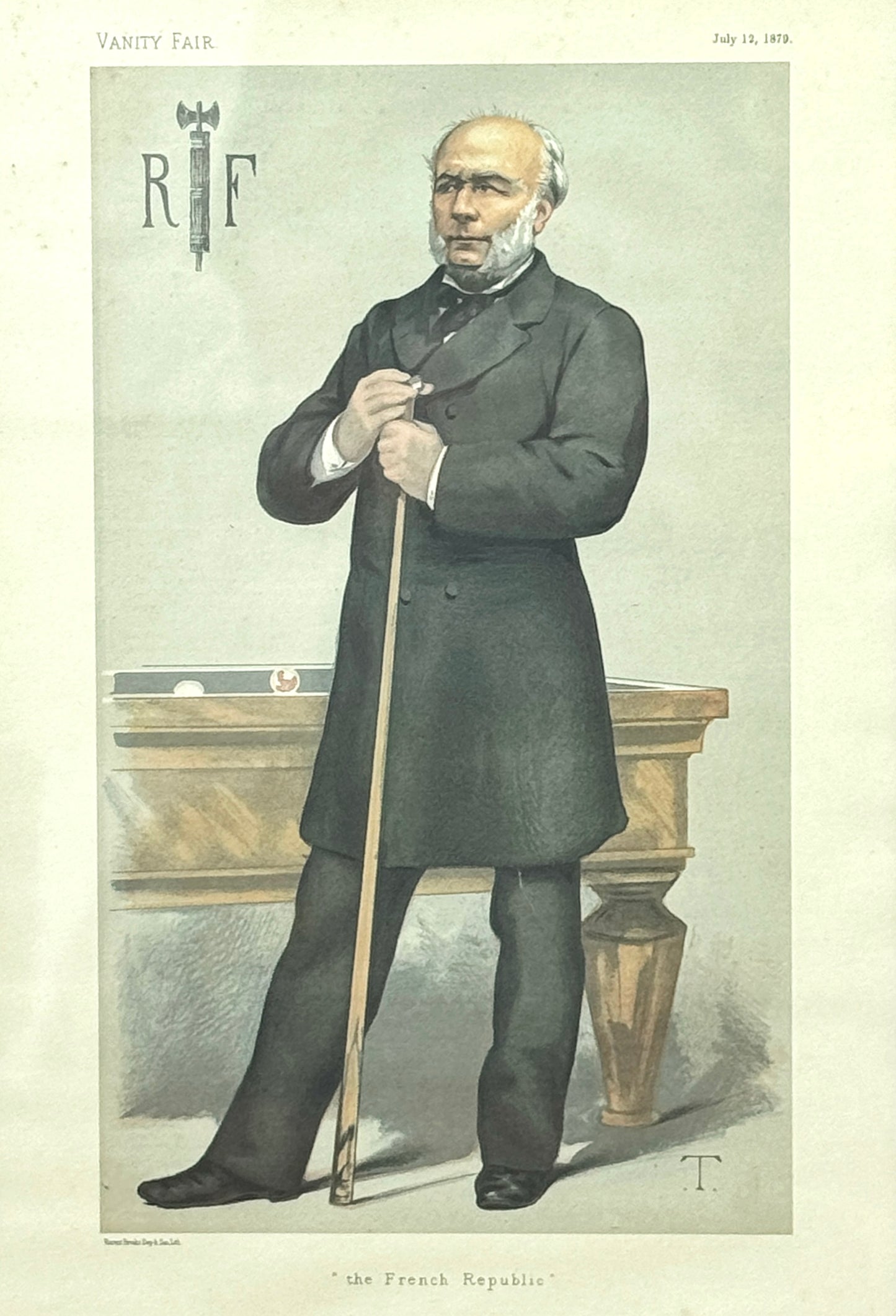 Victorian Framed Antique Print of Jules Grévy, French President (1879-1887) – Vanity Fair Caricature by Théobald Chartran