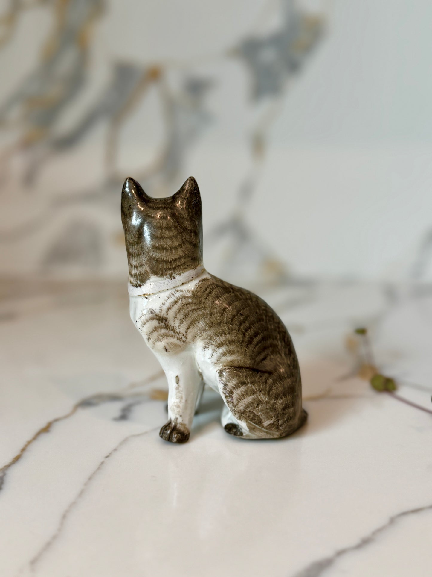 Antique Staffordshire Cat Figurine