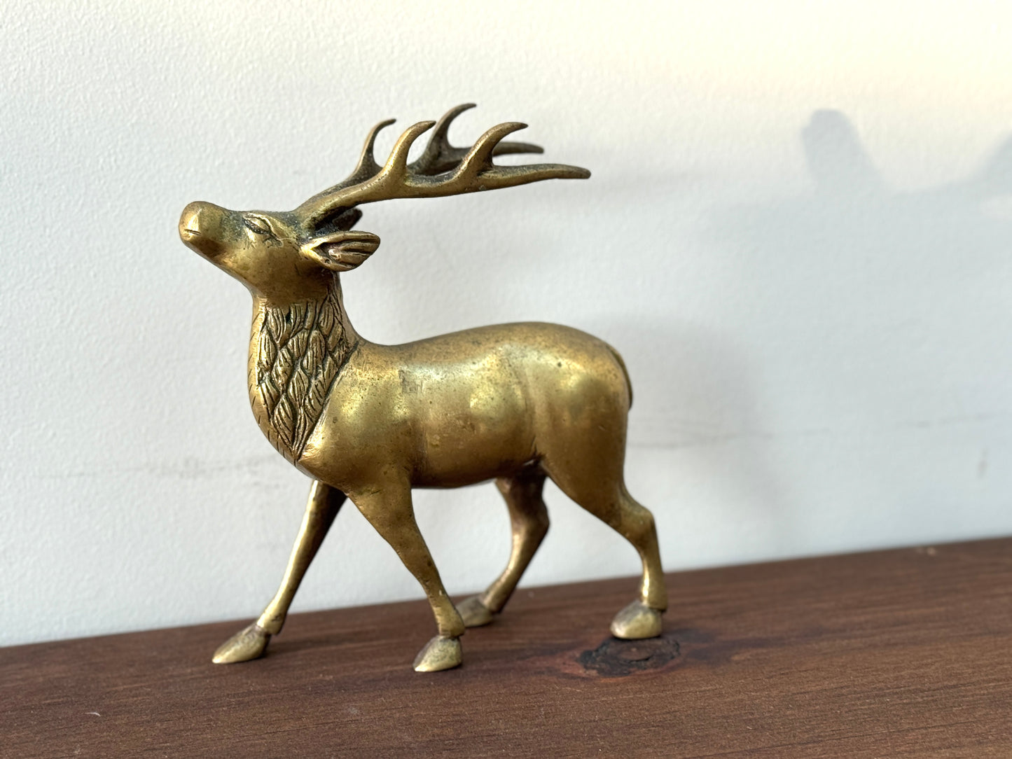 ヴィンテージ、真鍮製スタッグ(雄鹿)オーナメント|