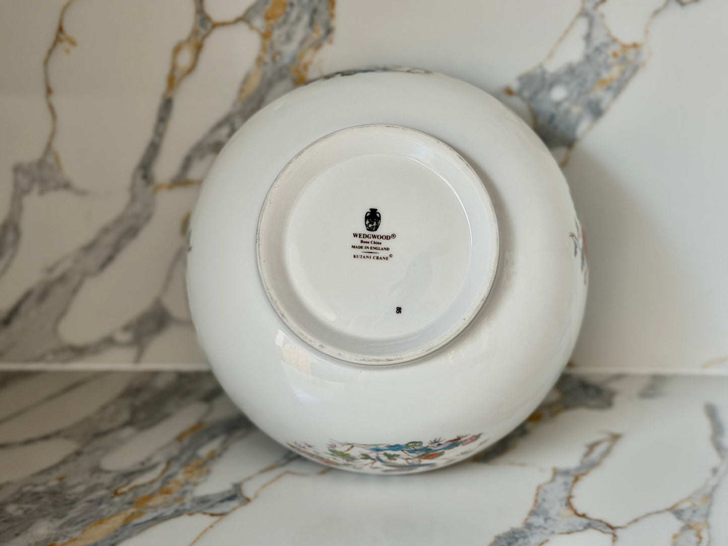 Vintage Wedgwood Kutani Crane Large Bone China Serving Bowl, 1971–1998