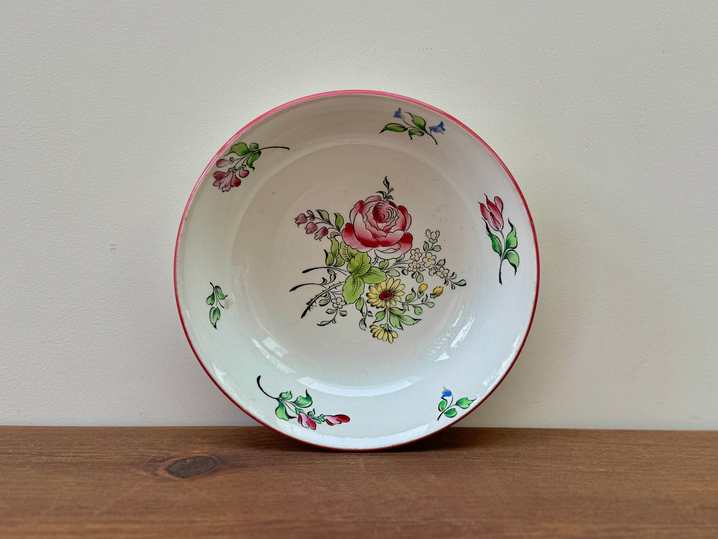 Vintage French Bowl by K.G. Luneville | Old Strasbourg Floral, c.1890s–1900s