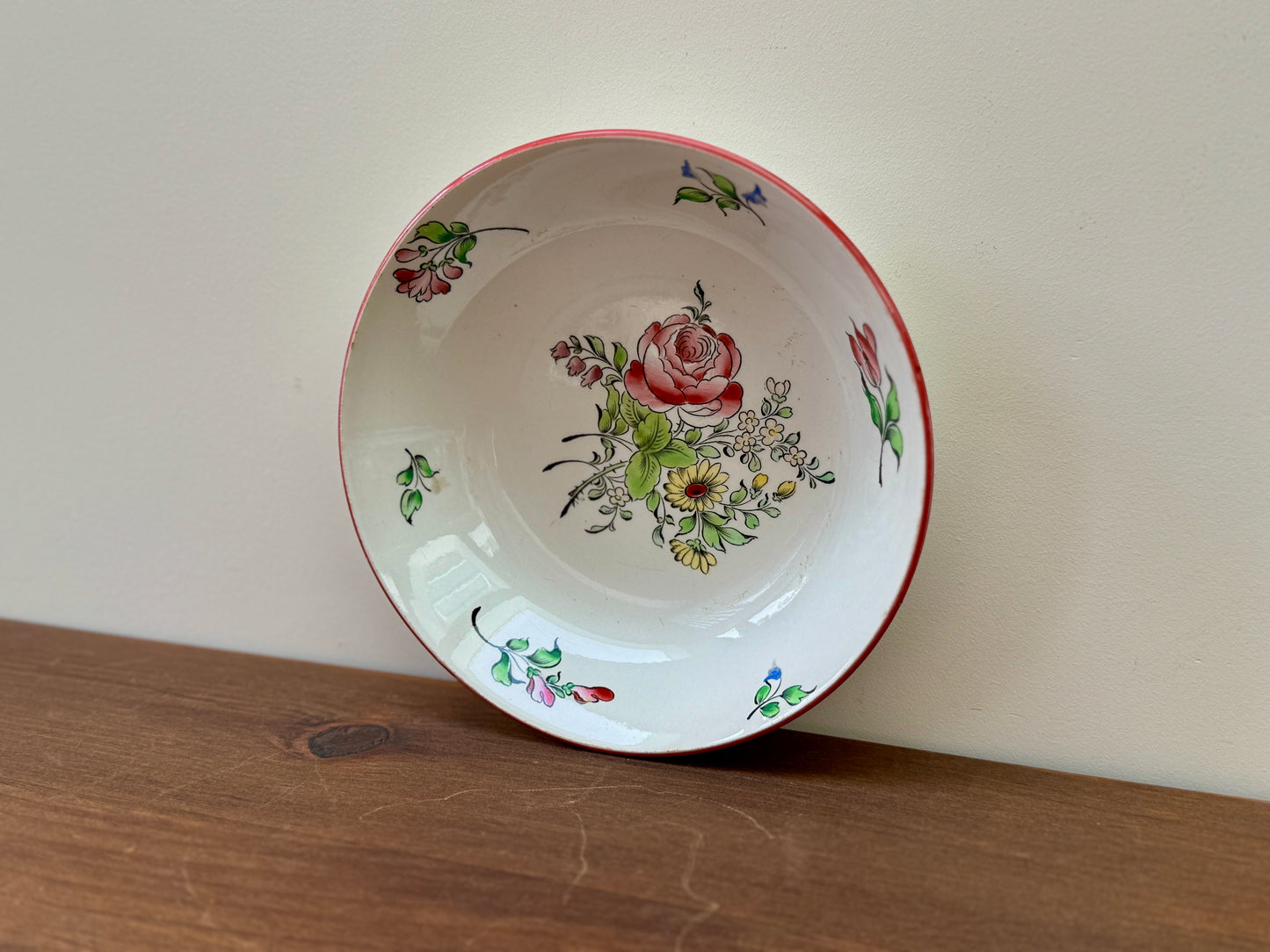 Vintage French Bowl by K.G. Luneville | Old Strasbourg Floral, c.1890s–1900s