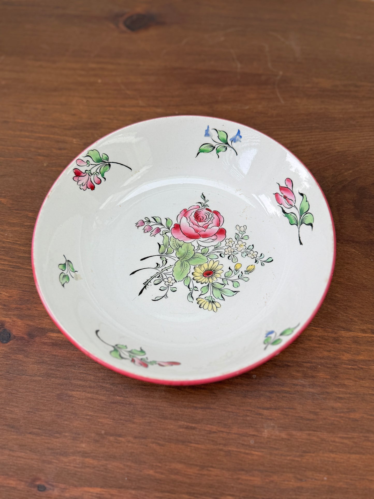 Vintage French Bowl by K.G. Luneville | Old Strasbourg Floral, c.1890s–1900s