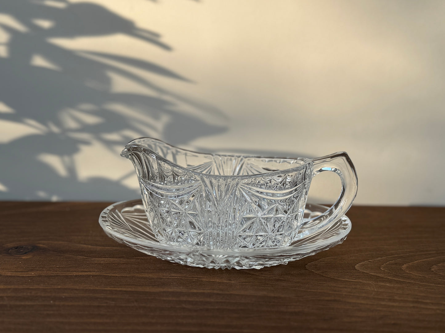 Vintage_Pressed_Glass_Sauce_Boat_and_Saucer_Clear_1