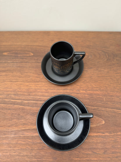 Portmeirion 'Gold Lion' Coffee Cup and Saucer Pair or Sugar Bowl by Susan Williams Ellis, c.1960s