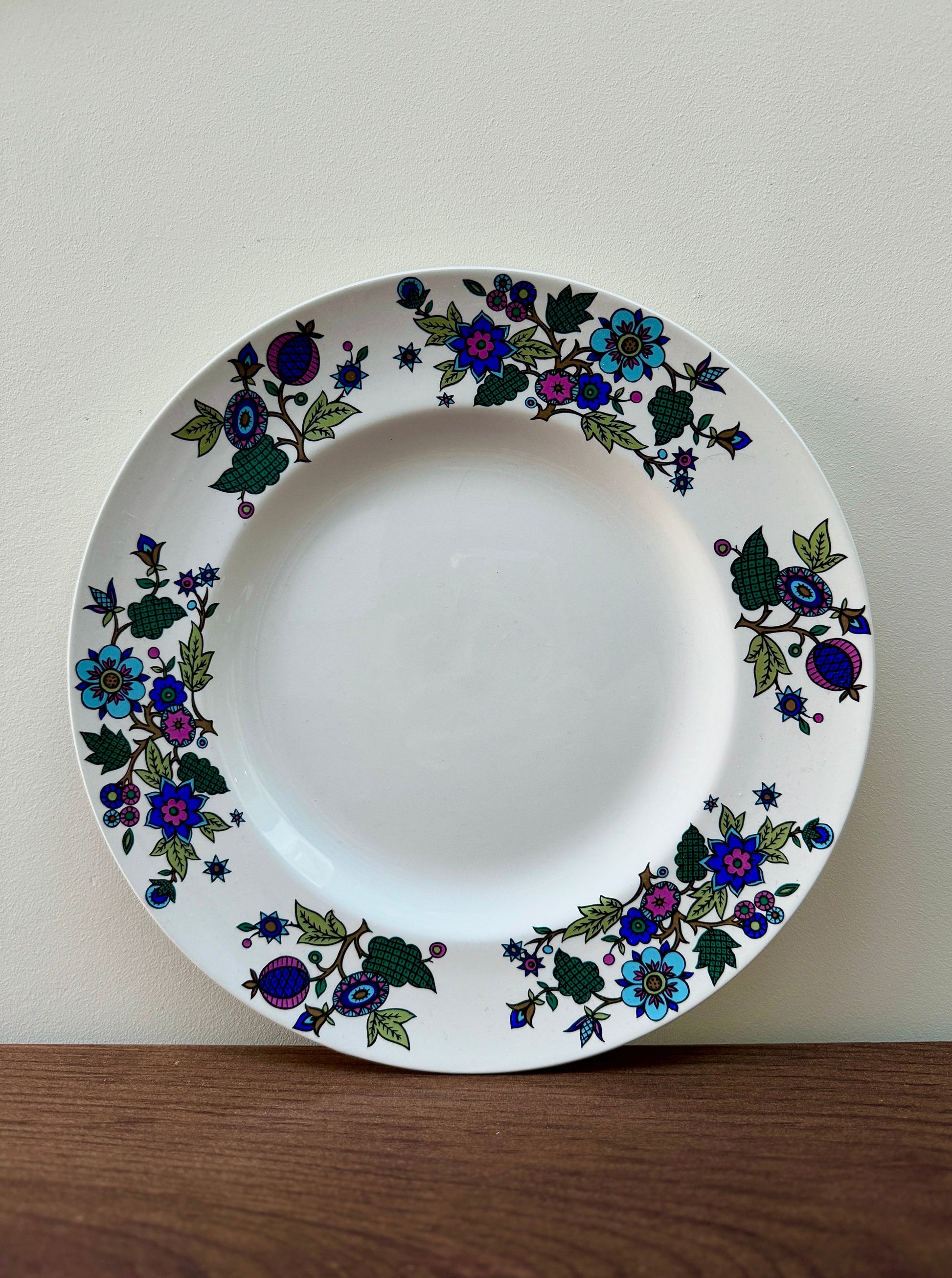 Midwinter Alpine Blue Dinner Plate by Jessie Tait, Circa 1960s-Plate-Midwinter-My Happy London Home