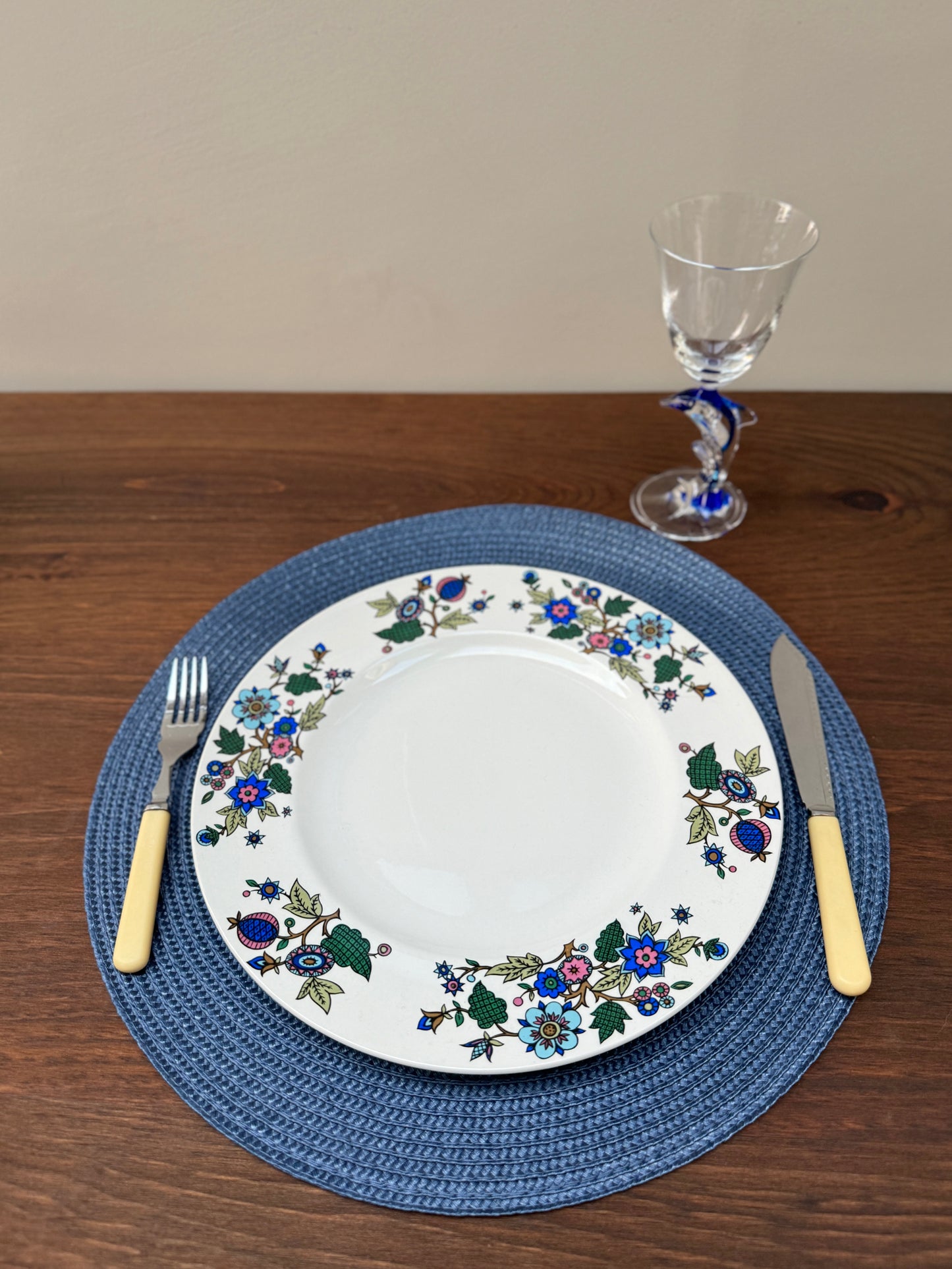 Midwinter Alpine Blue Dinner Plate by Jessie Tait, Circa 1960s