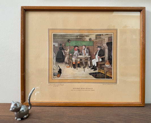 Framed Cecil Aldin Lithograph Print, Circa.1900s: Illustration from 'Pickwick Papers' by Charles Dickens-Framed Art-Cecil Aldin-My Happy London Home