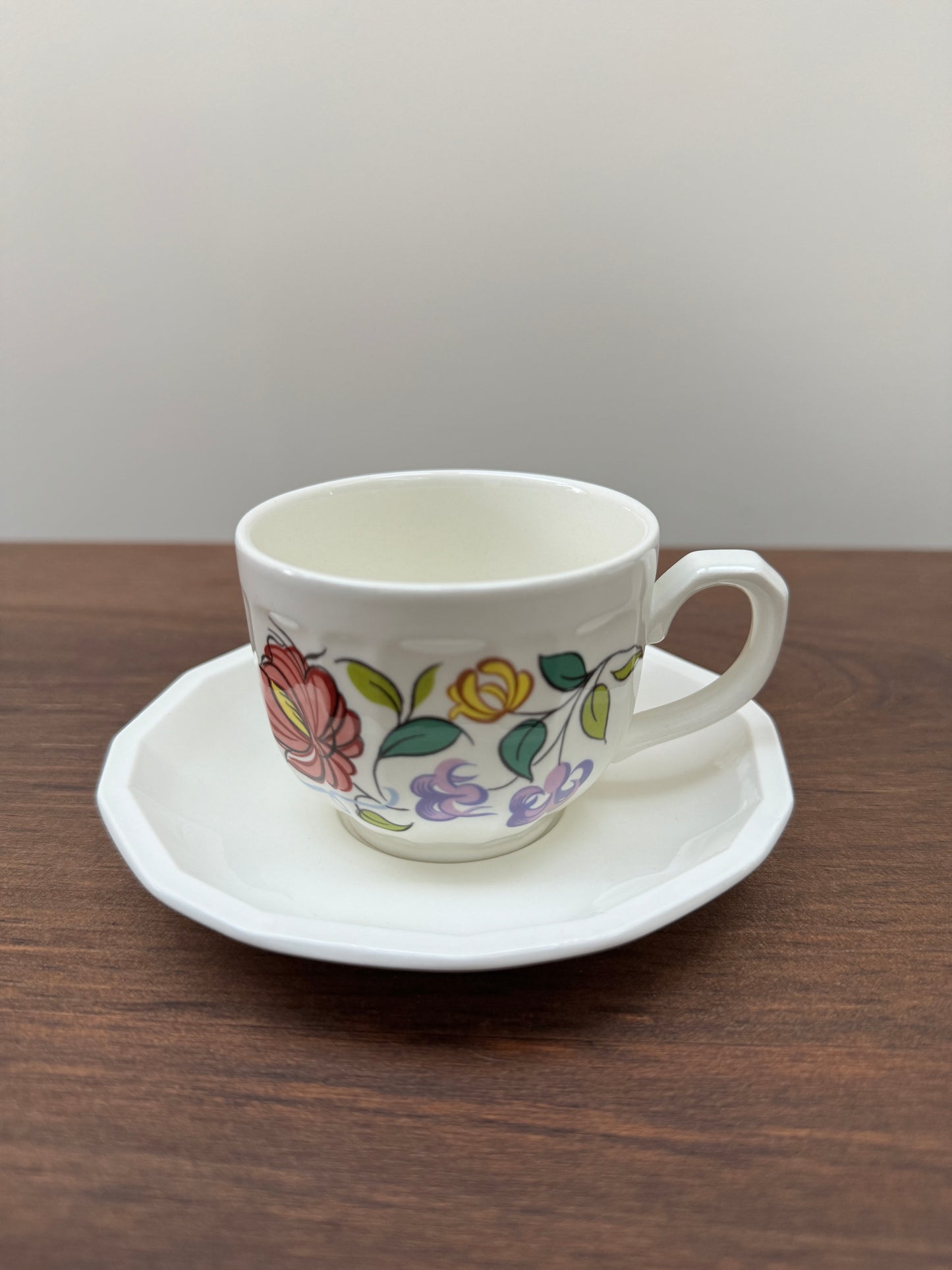 Poole Pottery Coffee Cup and Saucer - Tyneham Pattern, 1989 - 1991-Cup & Saucer-Poole Pottery-My Happy London Home