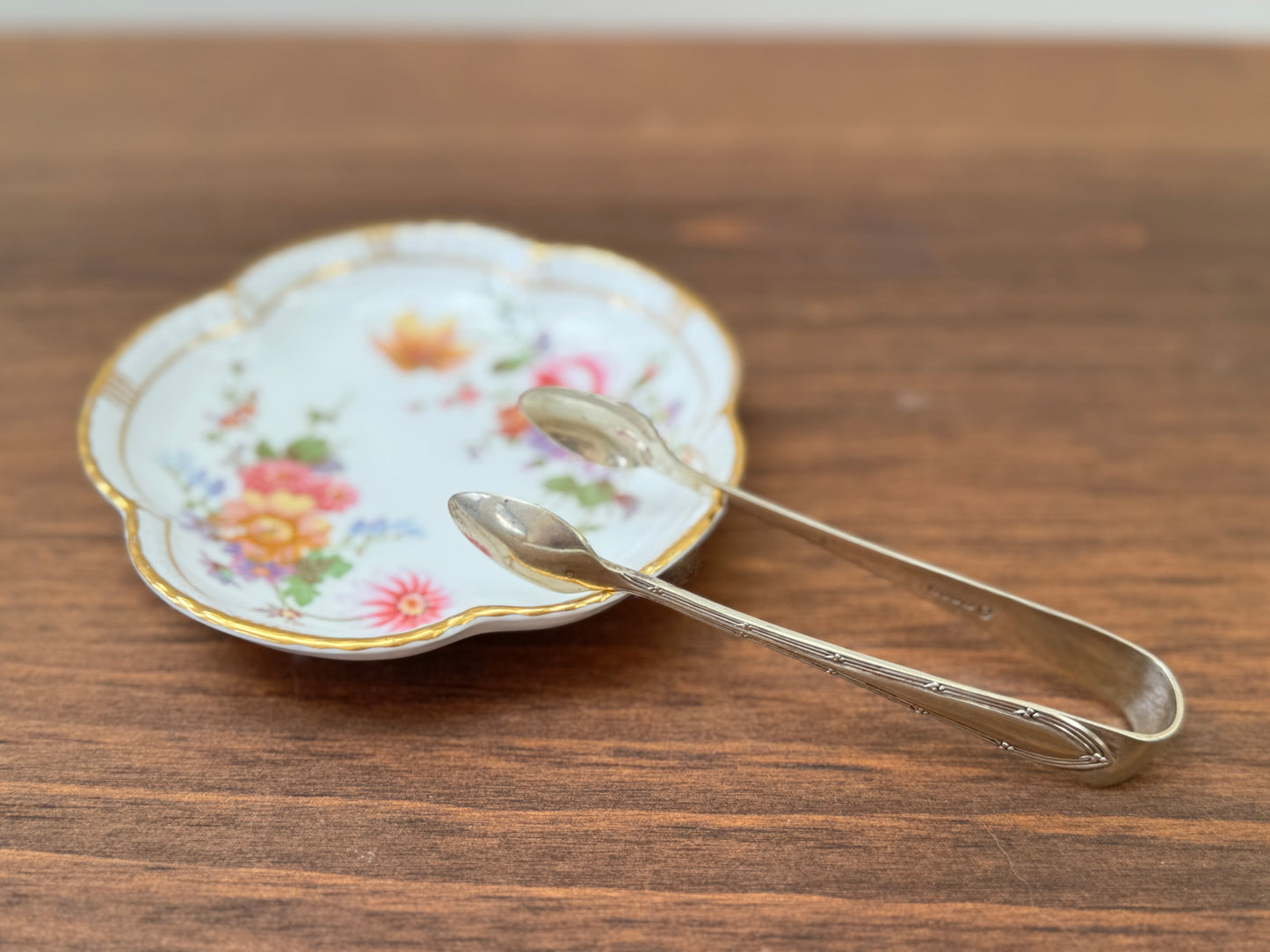 Rare Victorian Silver Plated Sugar Tong with Double Crown Hallmarks