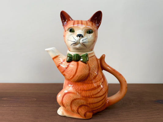 Vintage Cat Teapot 'Pussyfoot' by Tony Wood Studio - Ginger Cat, 1980s-Teapot-Tony Wood-My Happy London Home