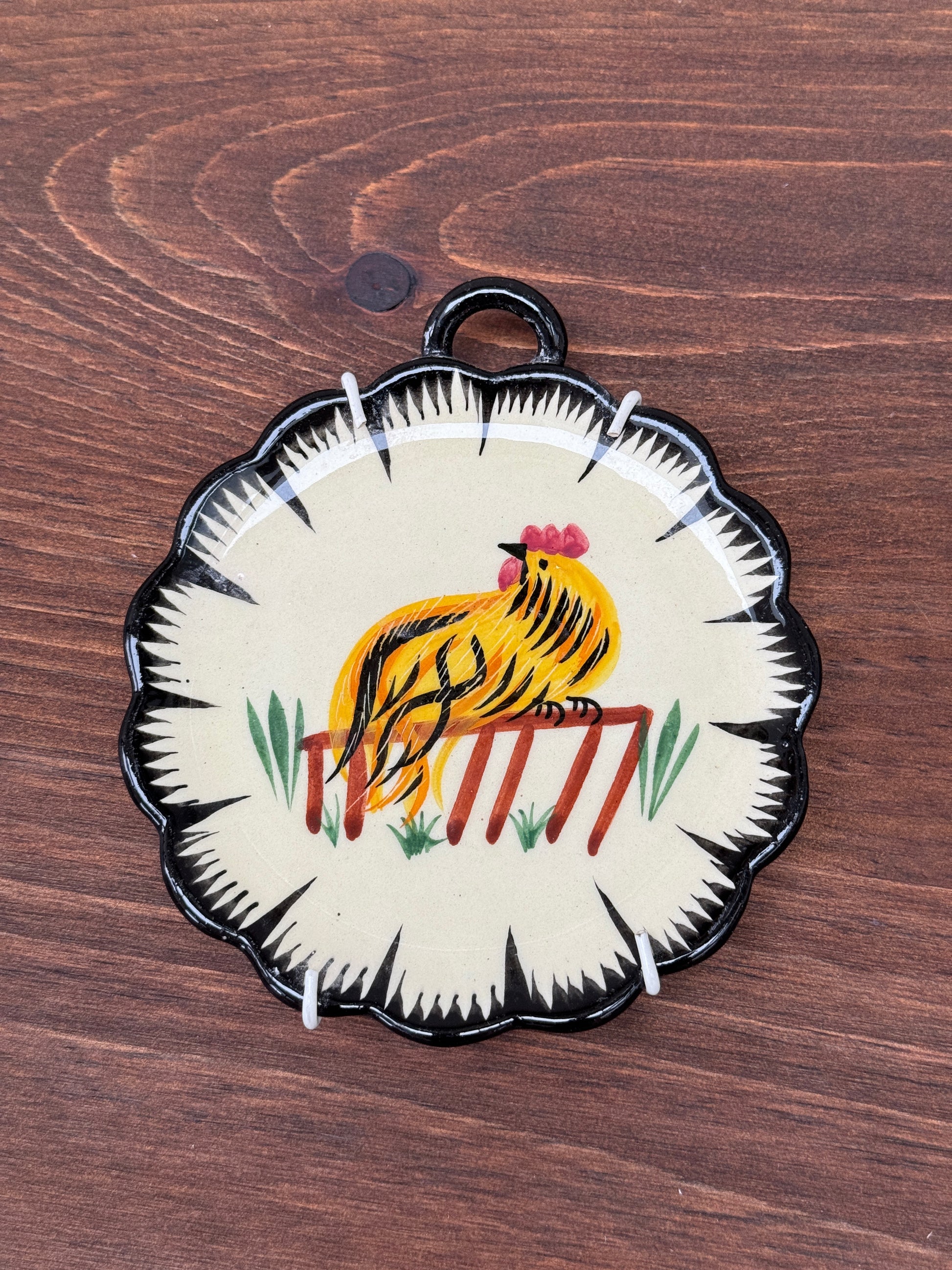 Vintage Henriot Quimper Faience Plate - Yellow Rooster-Ornament-Henriot Quimper-My Happy London Home