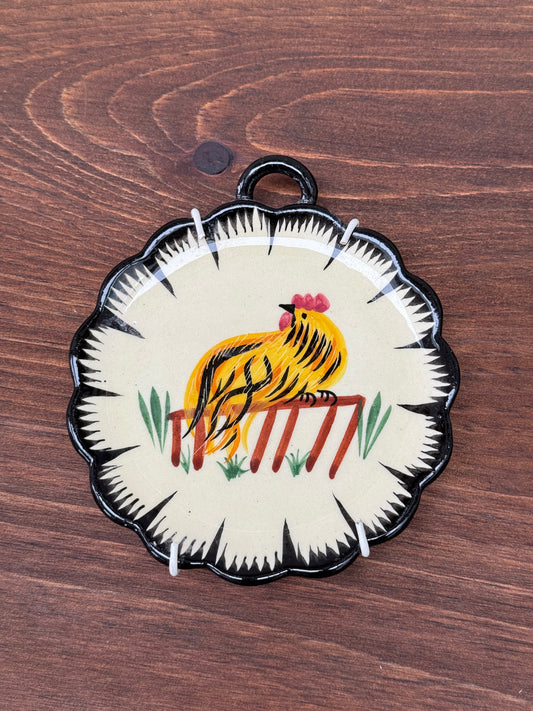 Vintage Henriot Quimper Faience Plate - Yellow Rooster-Ornament-Henriot Quimper-My Happy London Home