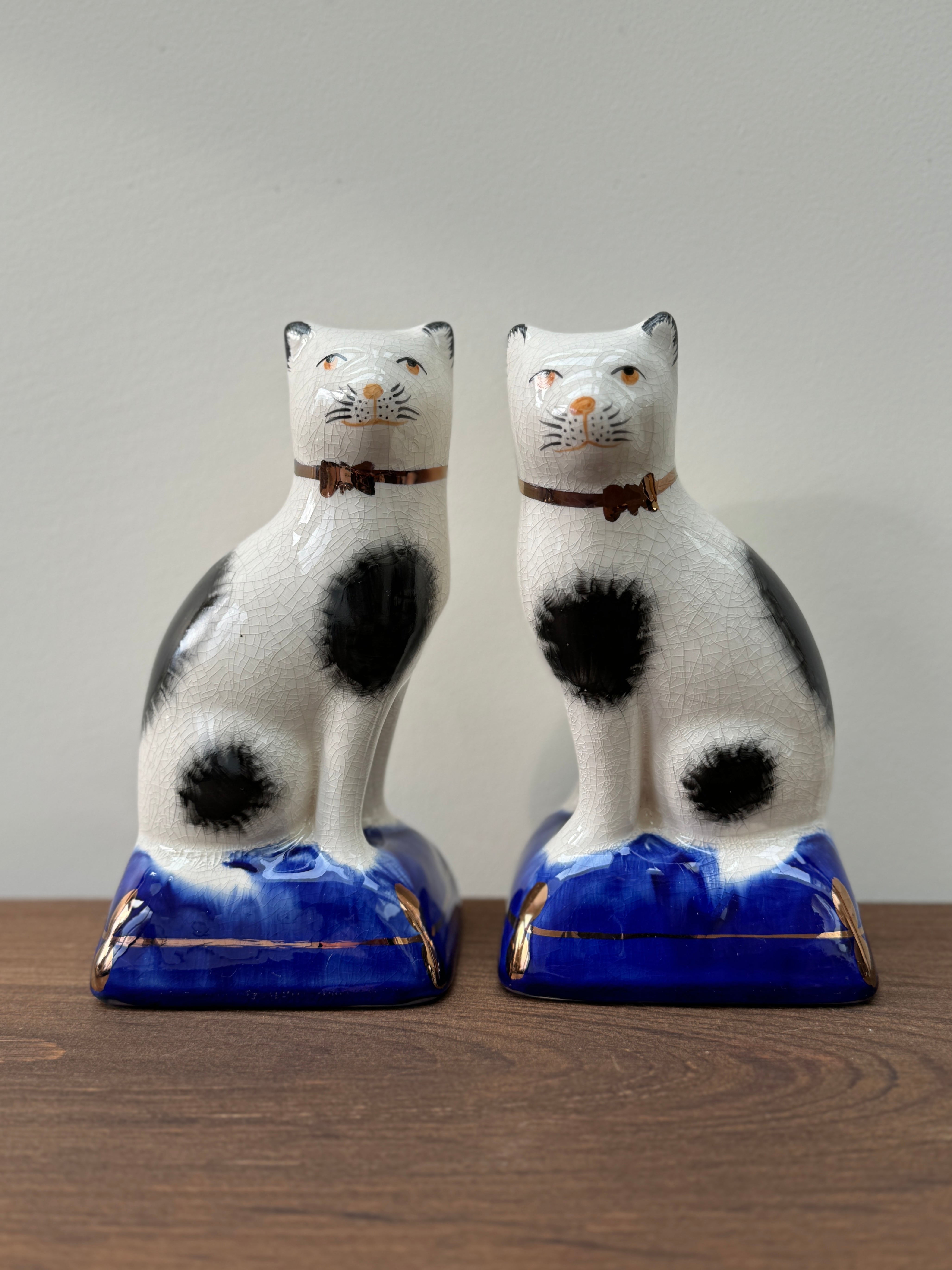 Large Pair of Staffordshire Cats on Cushions by Staffordshire Ware Kent,  c.1940s – My Happy London Home