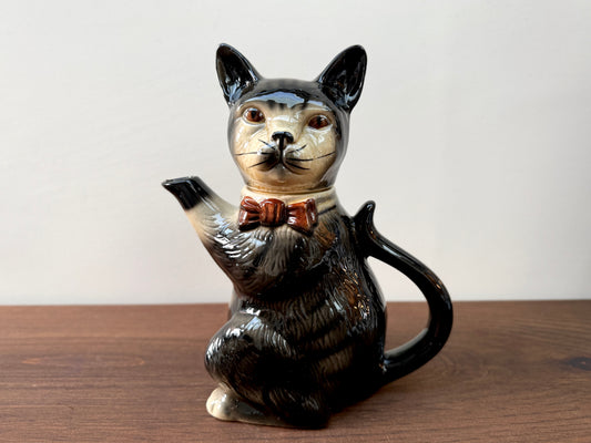 Vintage 'Pussyfoot' Teapot by Tony Wood Studio - Tabby Cat, 1980s-Teapot-Tony Wood-My Happy London Home