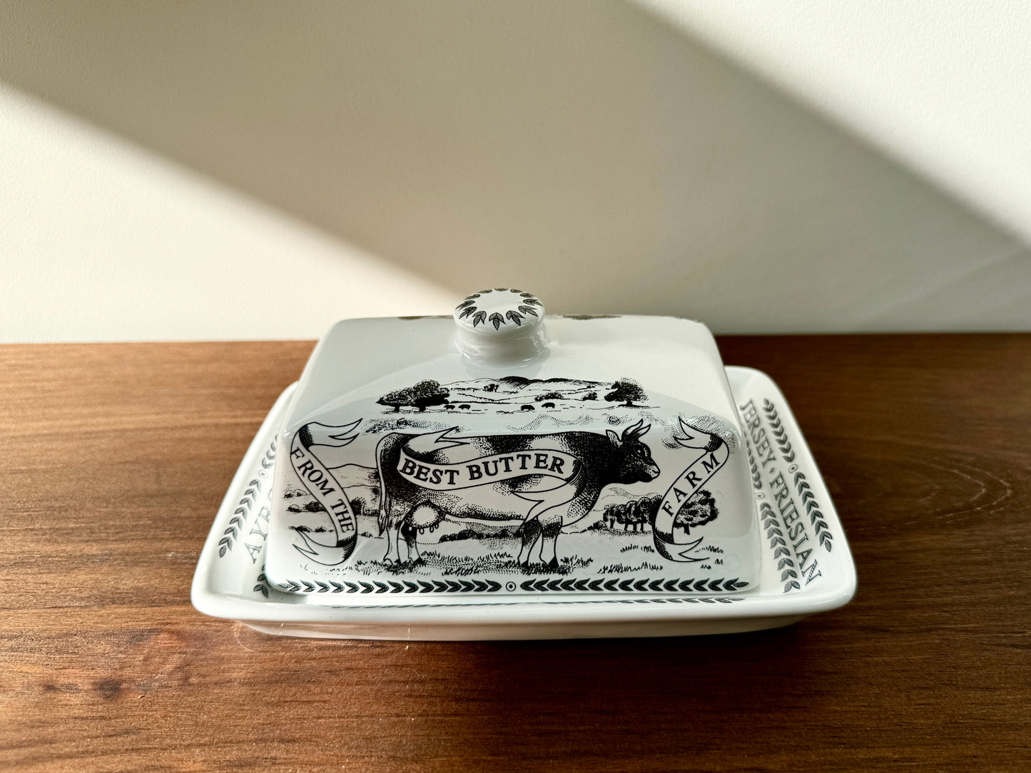 Vintage Butter Dish - Bridgewater 'Dairy Range', Hand made in England-Butter Dish-Bridgewater-My Happy London Home