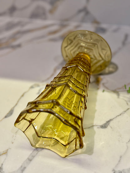 Vintage Amber Pressed Glass Vase by Sowerby | Model 2592 (C. 1938)