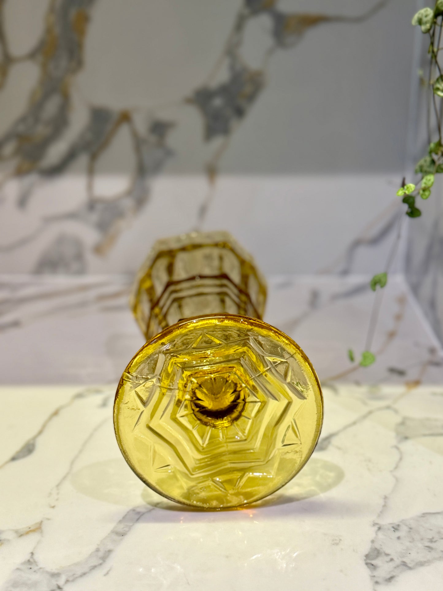 Vintage Amber Pressed Glass Vase by Sowerby | Model 2592 (C. 1938)