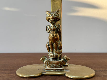 アンティーク、真鍮製レターホルダー「チェシャ猫とチェシャ州の紋章」｜エドワーディアン期