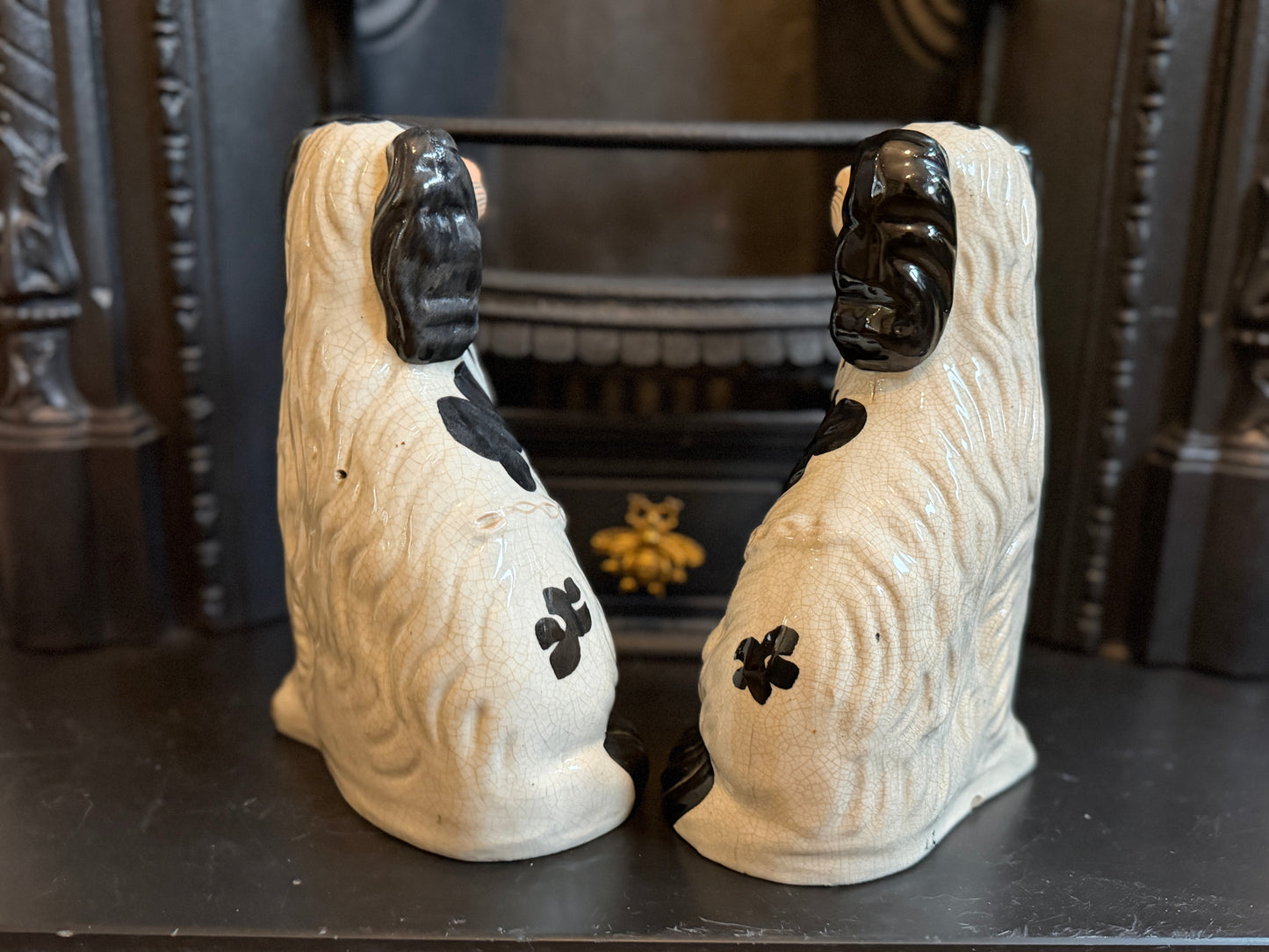 アンティーク、スタッフォードシャードッグ（スパニエル）ペア｜1850年頃