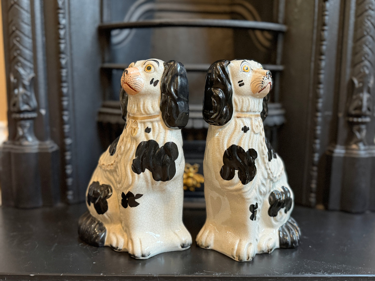 アンティーク、スタッフォードシャードッグ（スパニエル）ペア｜1850年頃