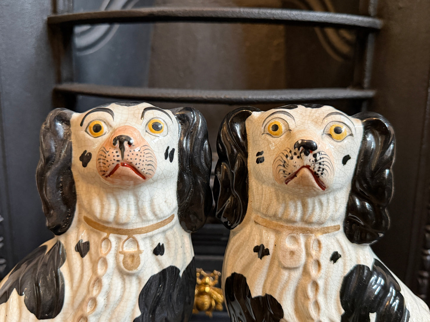 アンティーク、スタッフォードシャードッグ（スパニエル）ペア｜1850年頃