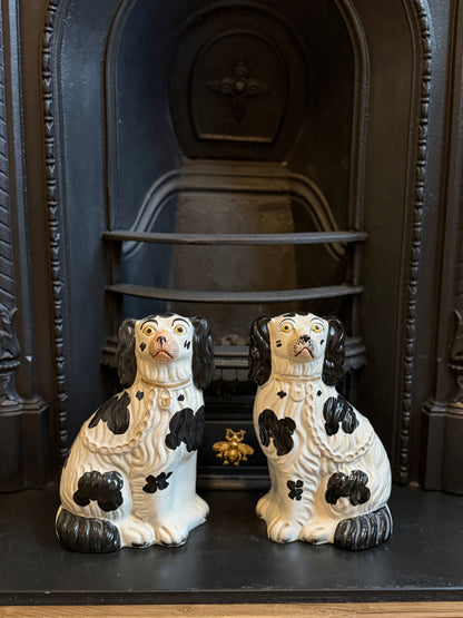Antique Staffordshire Dogs, Comforter Spaniel Pair, c.1850