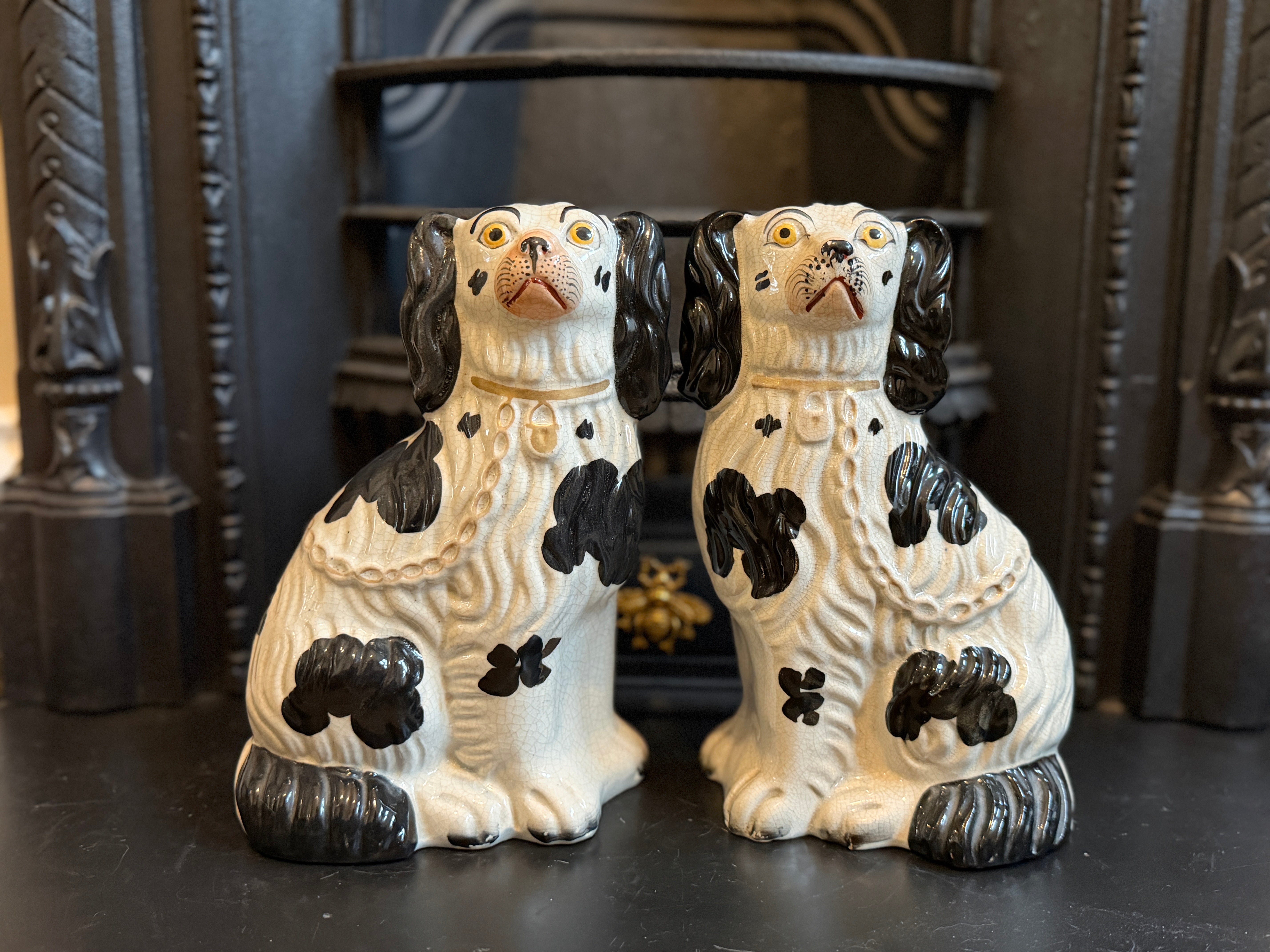 アンティーク、スタッフォードシャードッグ（スパニエル）ペア｜1850