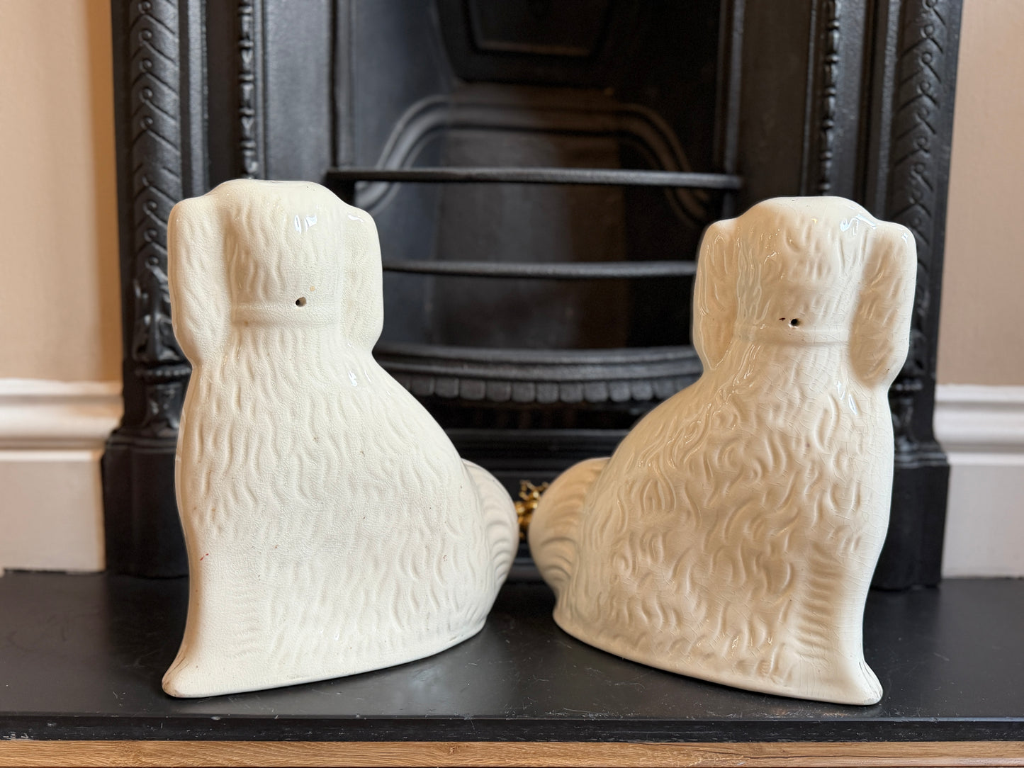 アンティーク、スタッフォードシャードッグ ガラスアイ・スパニエル（ペア）｜1890年頃